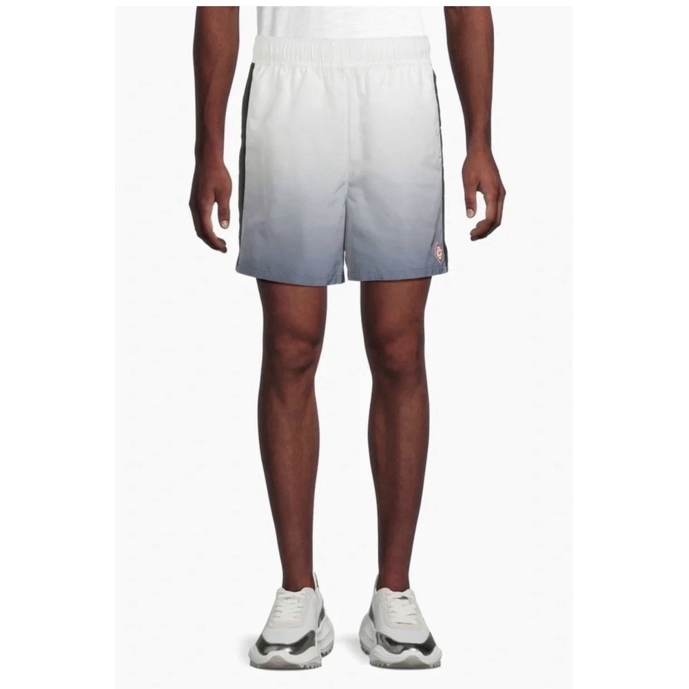 Casablanca Tennis Club Men Size Small Shellsuit Nylon Shorts Silver Gradient